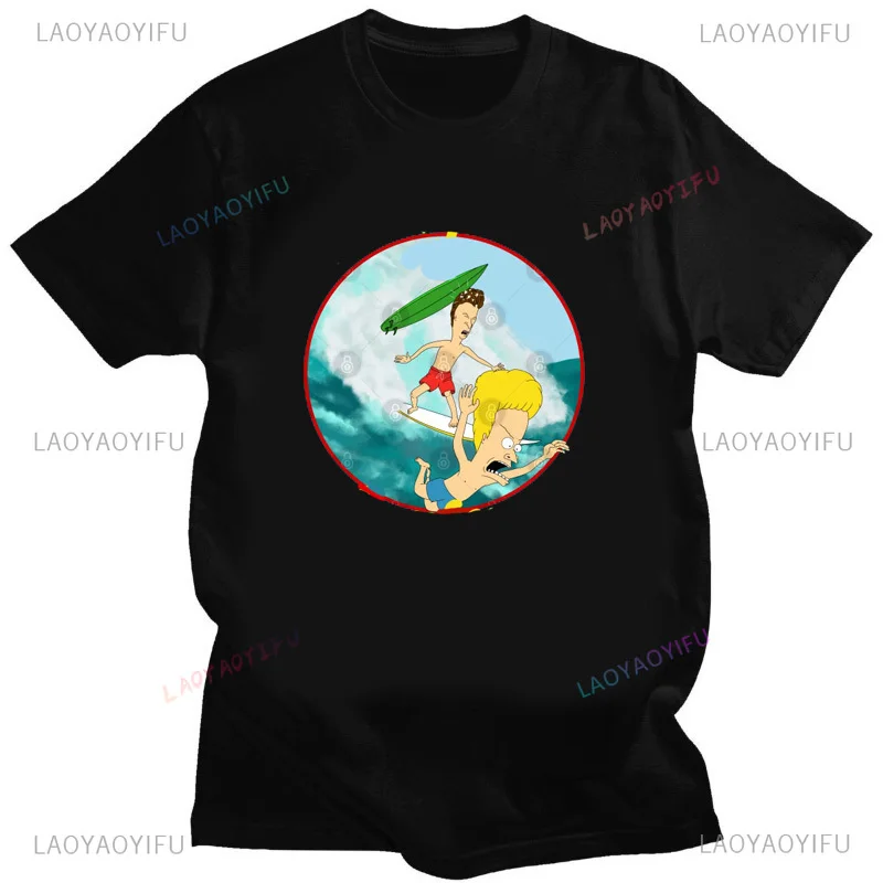 Swimming Beavis and Butthead Men Tshirt Summer Fashion T Shirt Funny Humor Short-sleev Male Clothing Creativity Novelty Tee Tops