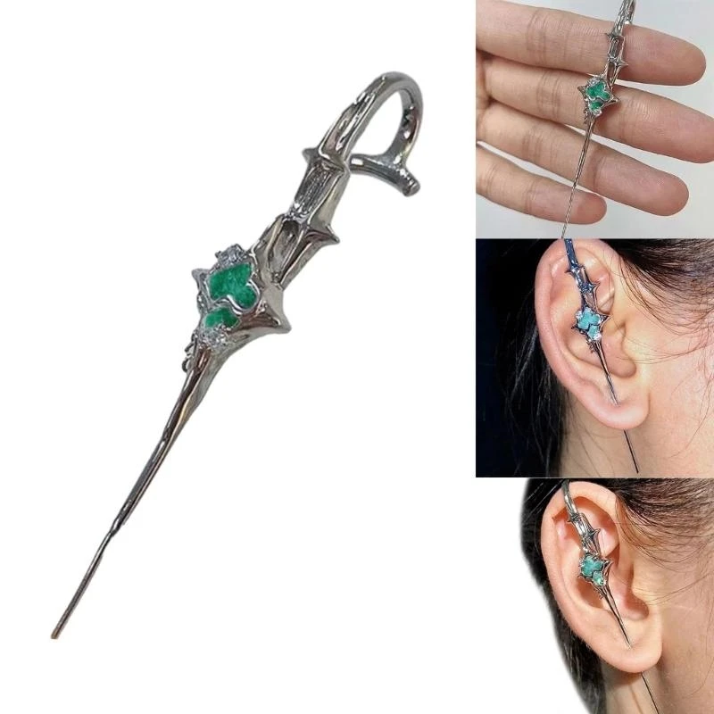 Retro Geometric Four-Pointed Star Earrings Niche Advanced Anti-sensiti Front and Back Earrings Puncture Ear Needle