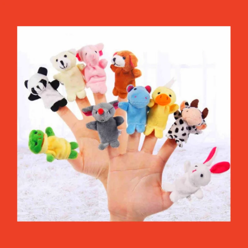 Jouets en peluche pour bébé, animaux de dessin animé, compagnie familiale, jeu de rôle, conte, jeu de puzzle de poupée, 1 ensemble de 10 pièces