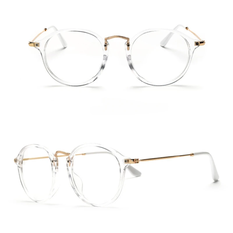 New Round Trendy Unisex Anti-radiation Spectacle Frames Women Vintage Style Men Popular Metal Clear Lens Anti-blue Glasses Frame