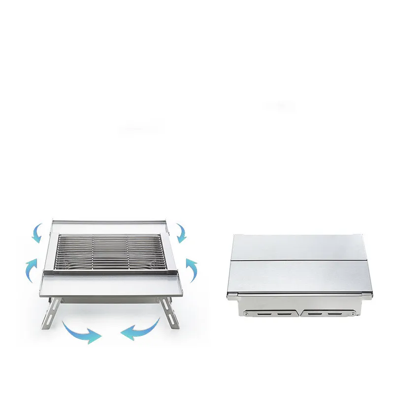 SmiloDon IGT BBQ Stove 1 Unit Barbecue Camping Stove Charcoal Grill Stove Foldable Stainless Steel Stove for IGT Table Outdoor