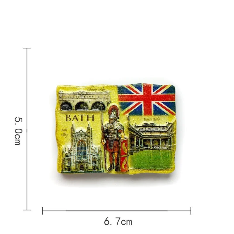 3D Resin Fridge Magnet UK Bath Souvenirs - Featuring Roman Baths Bath Abbey & Royal Crescent Ideal Home Decor & Souvenir Item