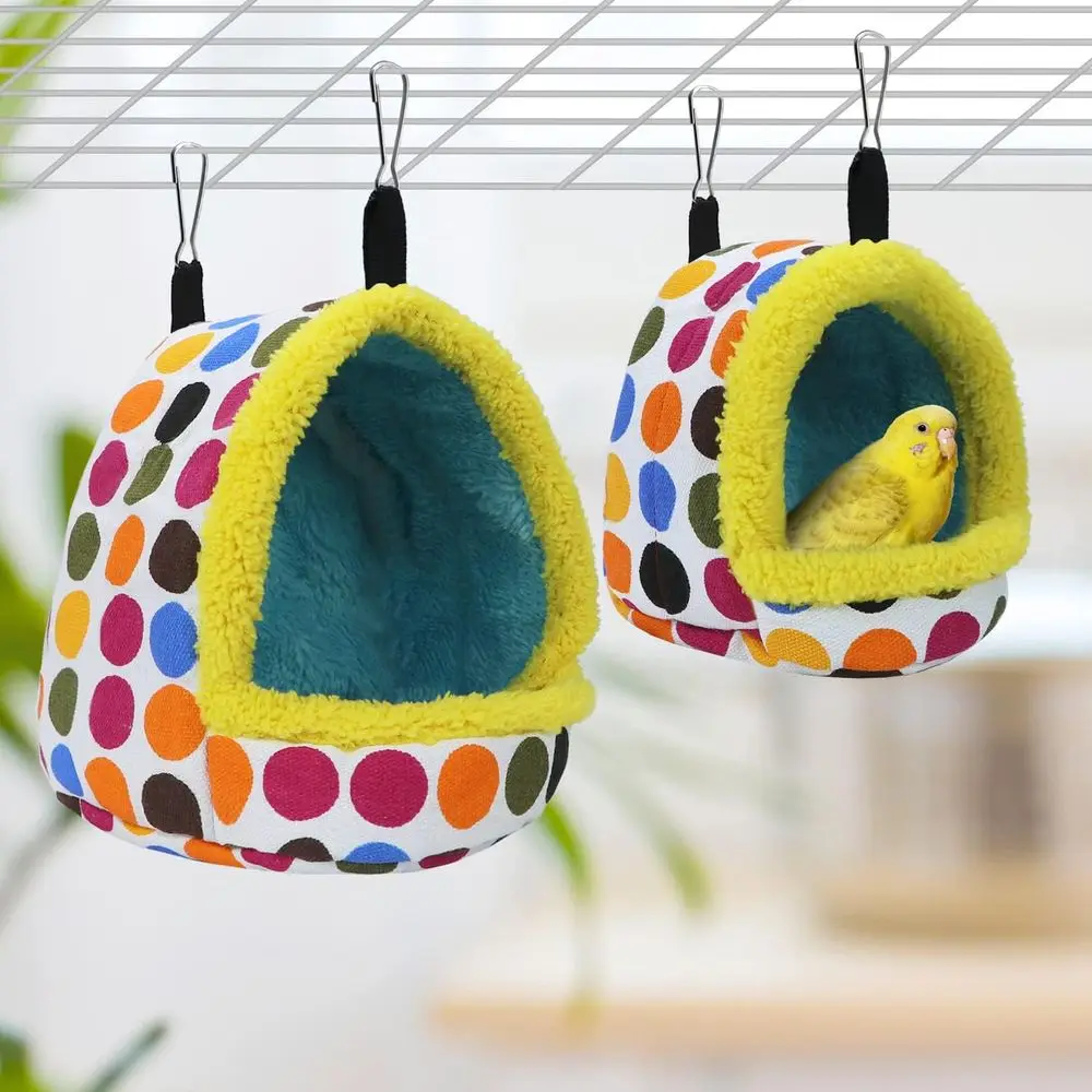 Hanging Hammock Winter Warm Parrot Nest House Bed Plush Sleep Pet Cave Hammock Toy Conure Lovebird Budgie Parakeet Cage Accessor view 5