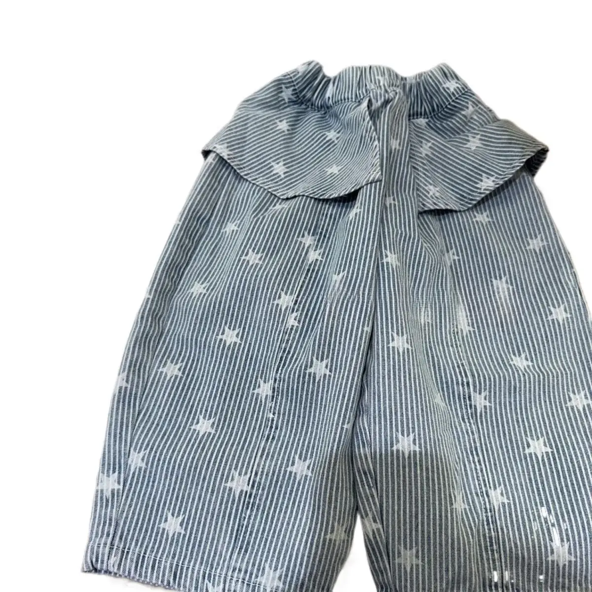 New Autumn Pants for Girls Including Children Clothing Straight Leg Striped Fart Curtain and Star Shaped Pants