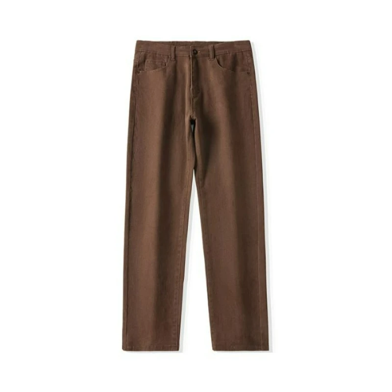 2025 Autumn Winter New Trendy Classic Jeans Male Solid Color Washed Straight Denim Pants Wide Leg Business Casual Stretchy Jeans