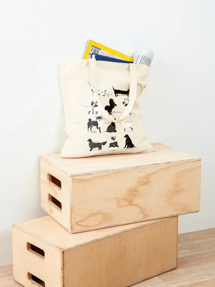 illustration dog breeds Tote Bag eco pack tote bags aesthetic Women's tote bag bag men's