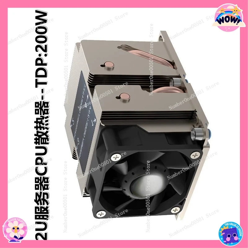 2U Server CPU Cooler 3647 Interface Supports 4189 4677 SP3 SP5 SP6 Heat Pipe Fan