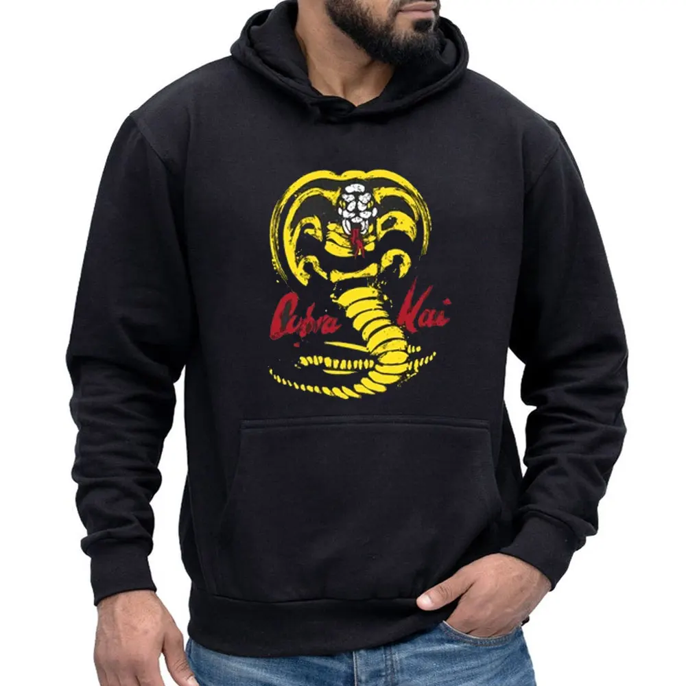 Hoodies Men's Cobra Kai Logo Hoodie The Karate Retro Tv Show MMA Dojo Cobra Kai Gift Martial Arts Jumper Pullover Hood Unisex