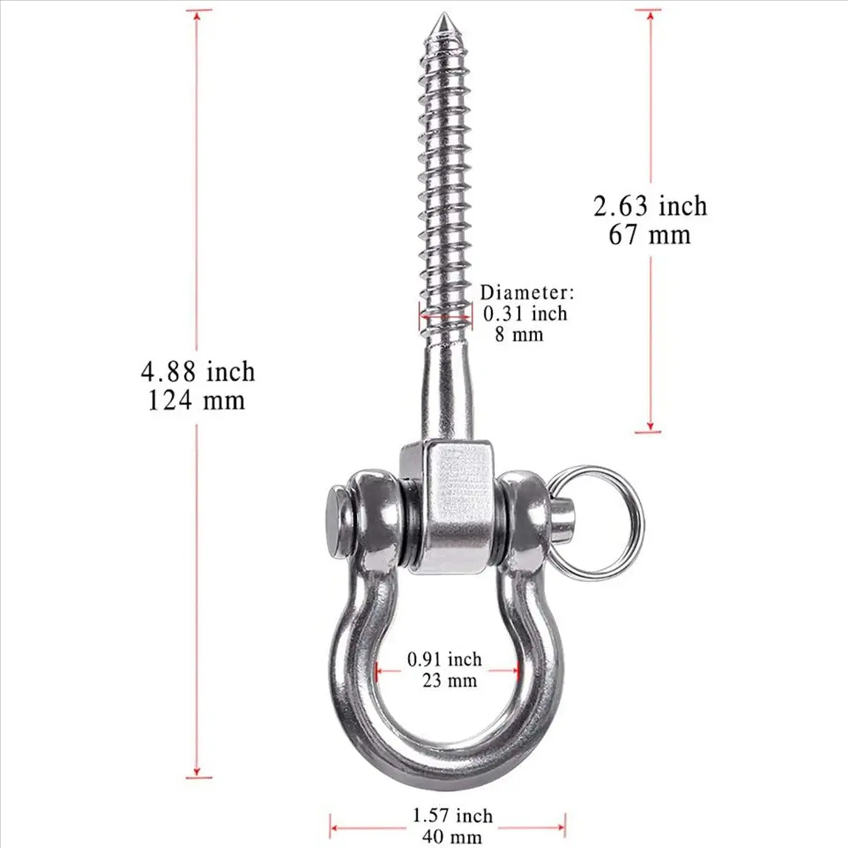 A06K 6 Pcs 304 Stainless Steel Screw Bracket Heavy Duty 180° Swing Hangers Yoga Hammock Chair Sandbag Hardware Swing Sets
