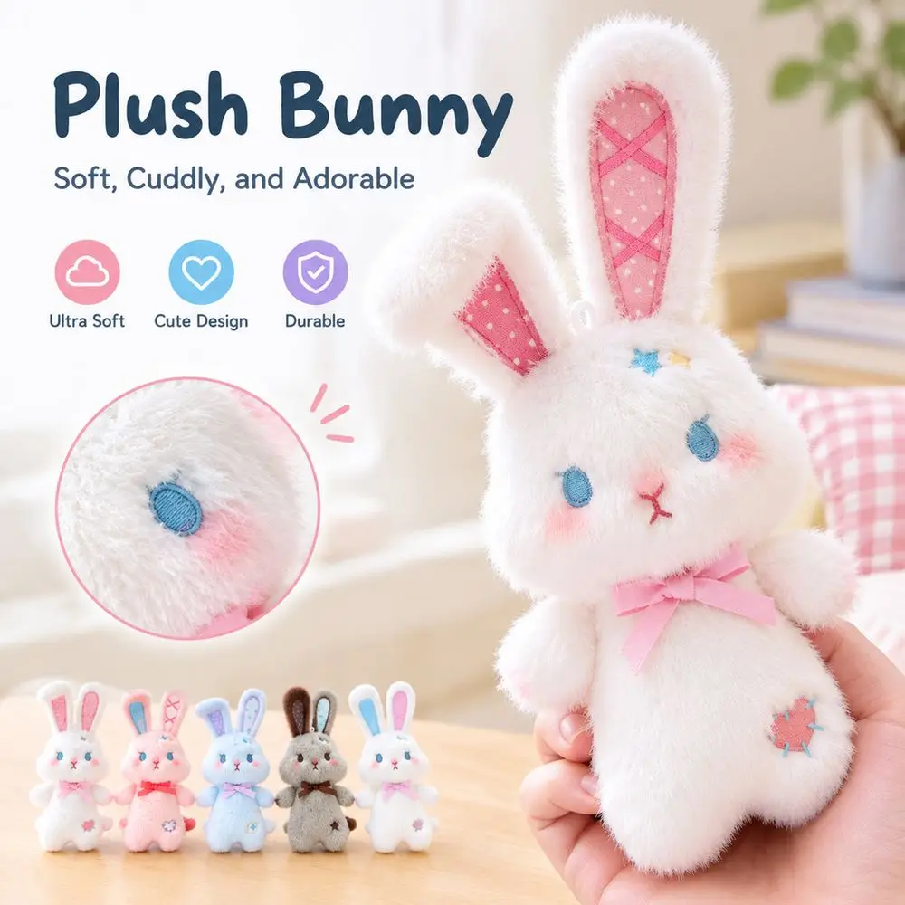 Gifts Soft Rabbit Pendant Kawaii Style Colorful Bunny Stuffed Animal Bunny Toy for Girls