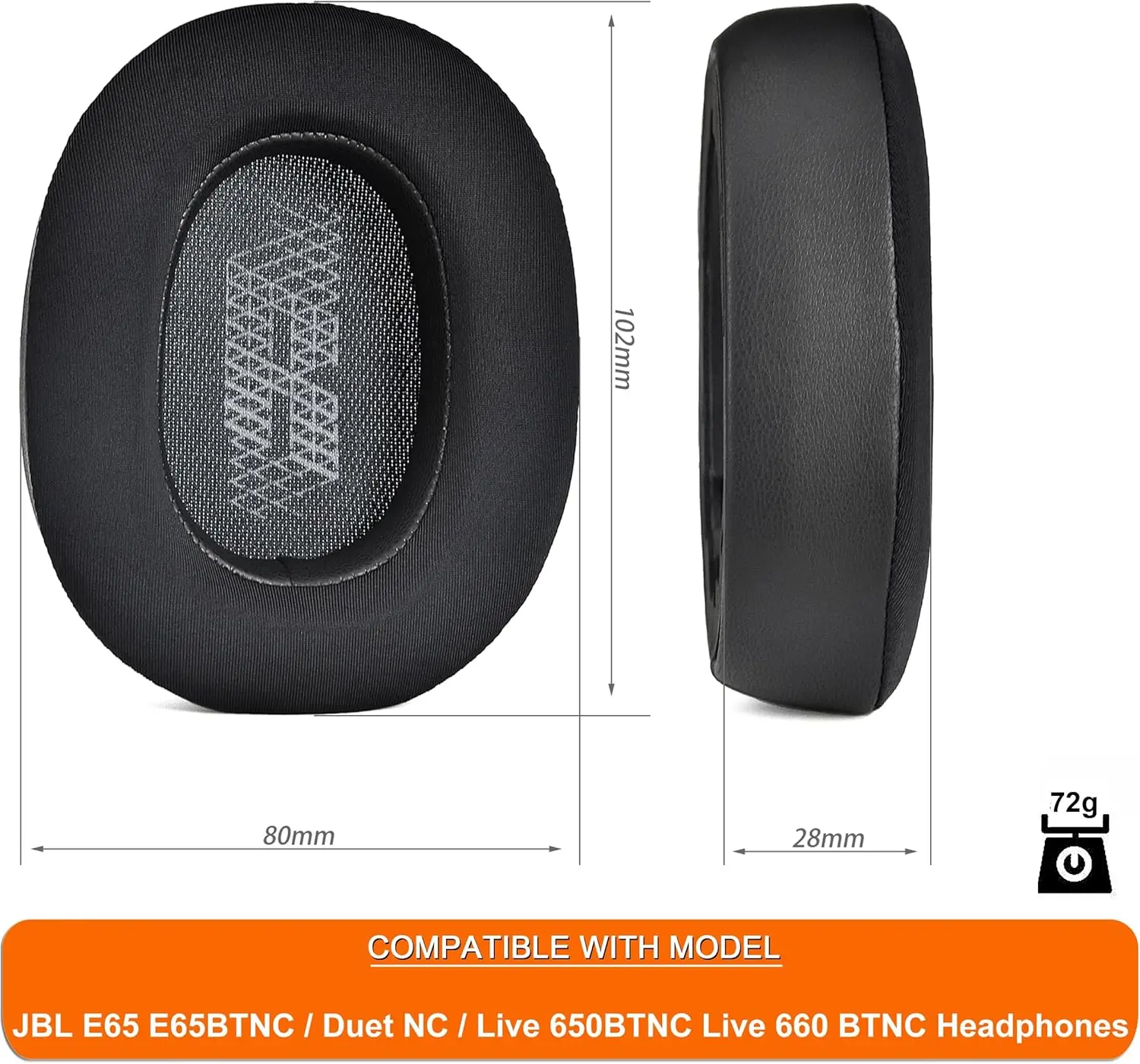 Live 650 BTNC E65BTNC Cooling Gel Ear PadsReplacement Cushions Compatible with JBL E65 E65BTNC / Duet NC/Live 650BTNC Live 660