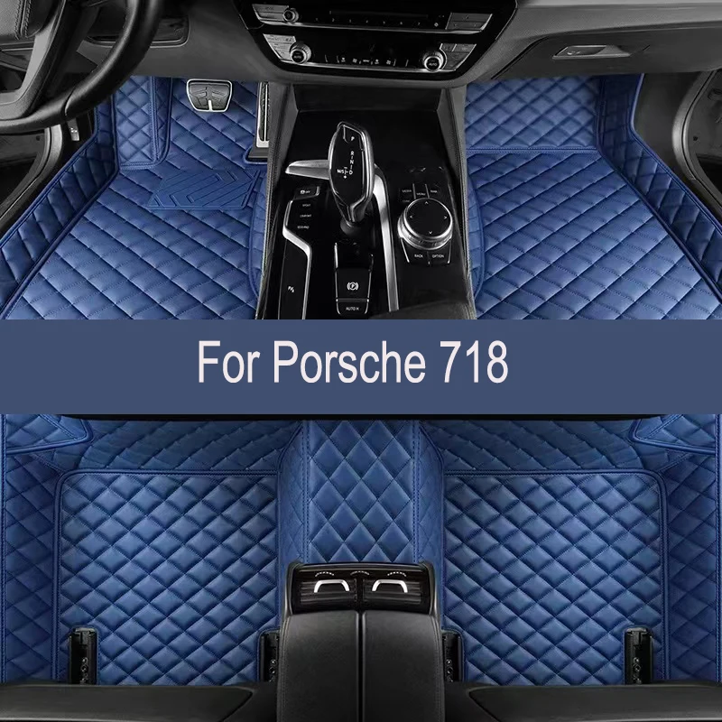 Maßgeschneiderte Auto-Fußmatten für Porsche 718 2016–2019 mit Netztasche an der Innenseite des Beifahrersitzes Autoteppiche Fuß Coche Access