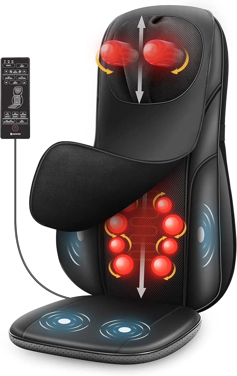 

Shiatsu Neck Back Massager with Heat, Adjustable Chair Pad for Full Body Relaxation, Perfect Gift