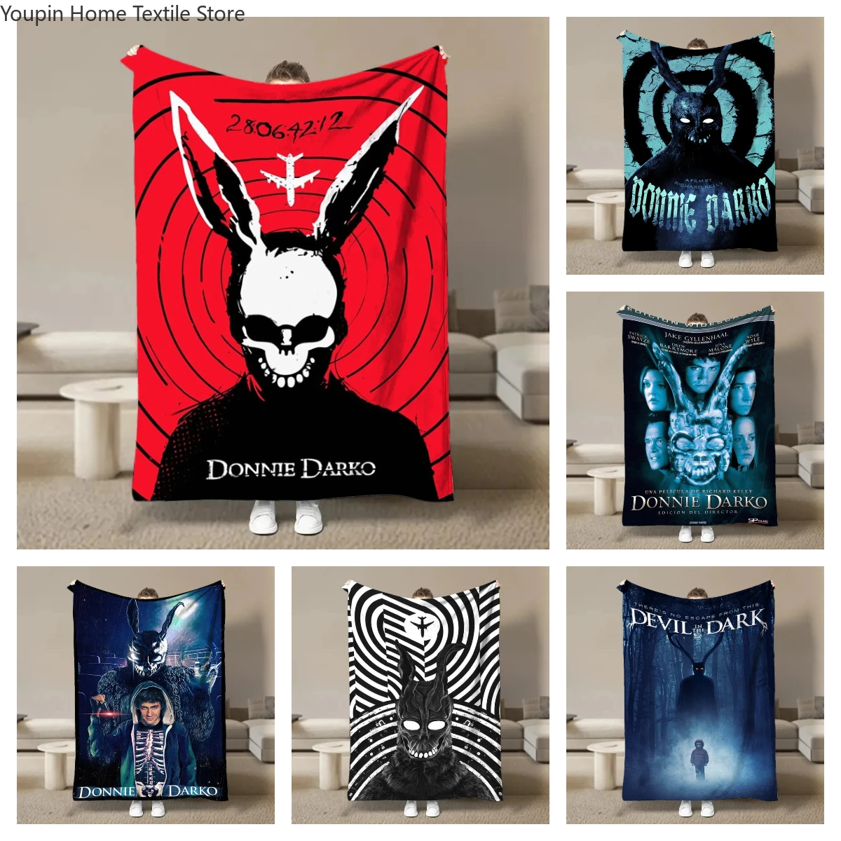 

Classic Horror Film Donnie-Darko Flannel Blanket Fluffy Children and Adult Sofa Plush Bedspread Throw Lunch Blanket for Sofa Bed