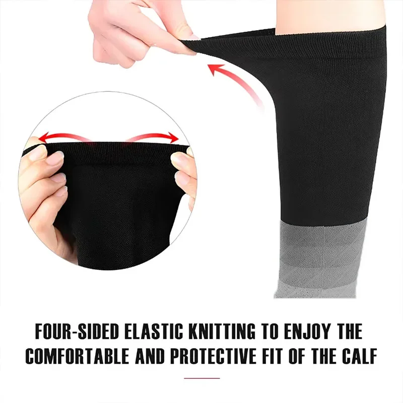 1 زوج جديد التدرج الرياضة ضغط العجل الجوارب المرنة في الهواء الطلق ضغط تشكيل الجوارب منصات الركبة الرياضية #4