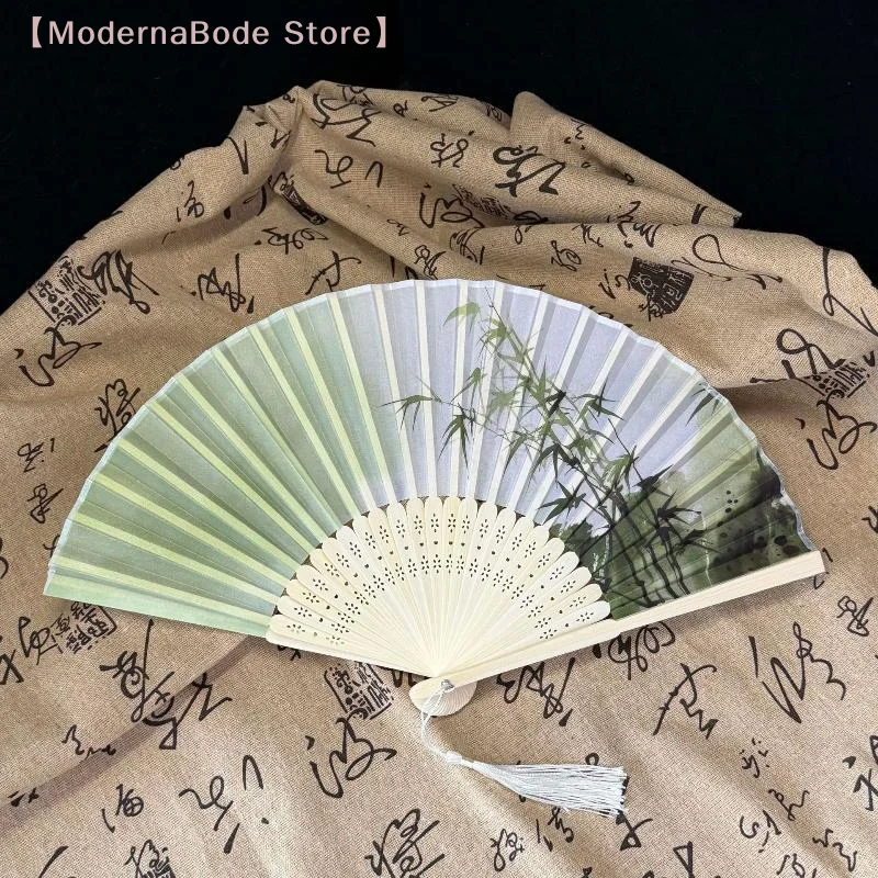 Art And Craft Photos - 【M】1 Stück Chinesischer Faltfächer im Vintage-Stil,