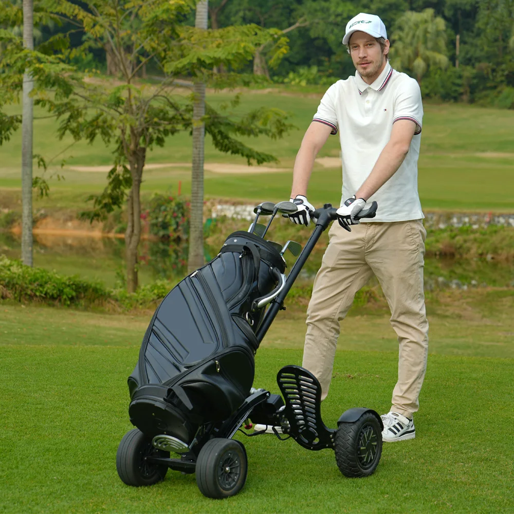 ESWING1388 Pro Electric Aluminum Alloy 4-Wheel Lightweight Foldable Golf Trolley 2026 New Golf Cart Bag Golf Scooter