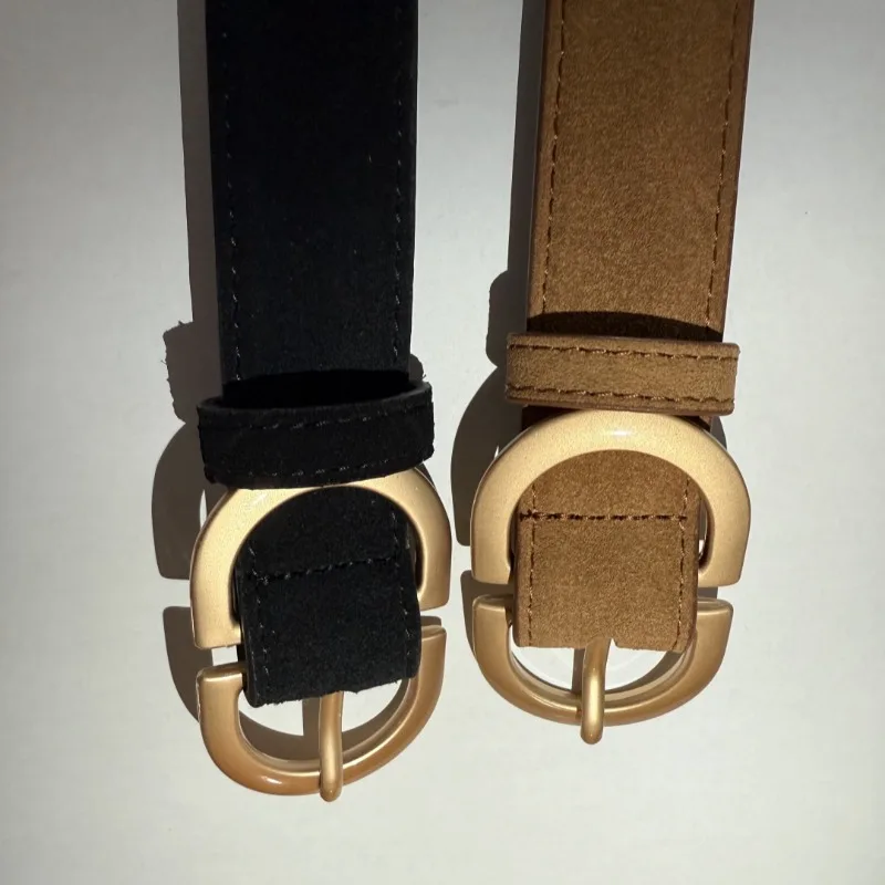 本革スエードレディース高級ベルトスエード万能ジーンズコート装飾シンプルでファッショナブルなベルト