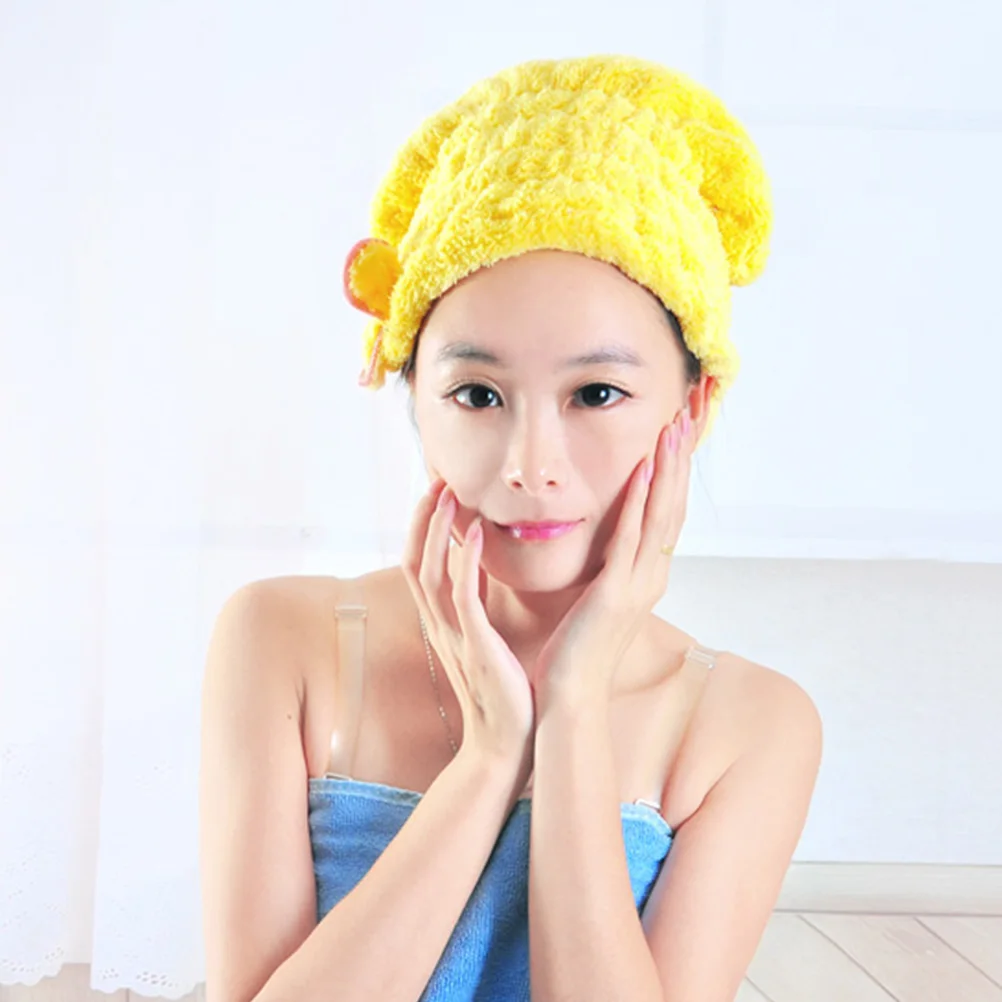 3 قطعة قبعة الشعر الجاف سوبر ماصة مايكرو النسيج تجفيف الشعر التفاف Bowknot سبا كاب للنساء دش استخدام غطاء تجفيف الشعر #1