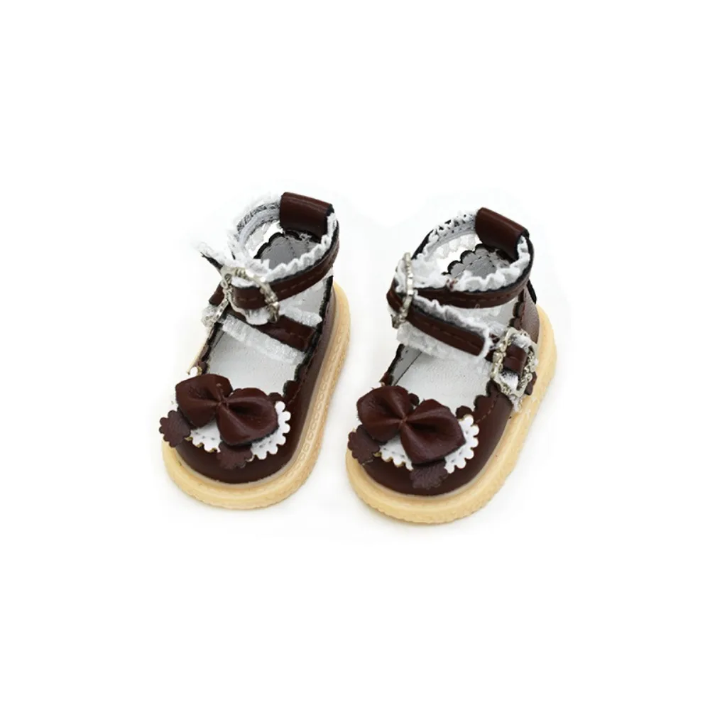 

1 Pair Leather Shoes 1/6 Scale PU Leather Shoes Mary Jane Shoes High-top 1/6 Bjd Doll Shoes 5cm Cartoon Doll Mini Sports Shoes