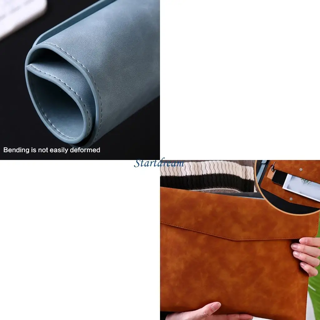 

Letter Size Leather Folder File Pouches Document Carrying Case for Office School K92C