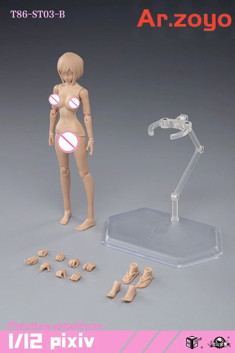 86 zabawek T86-ST01 Super elastyczny wspólne Body w skali 1/12 z figurką z motywem białej pszenicy w kształcie głowy Anime
