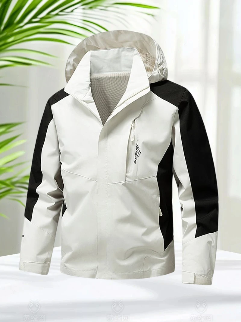 Waterproof Jacket Men Hiking Jacket Hooded Zip Up Coats Men Camping Clothes Lightweight Spring and Autumn Softshell Jackets 2025