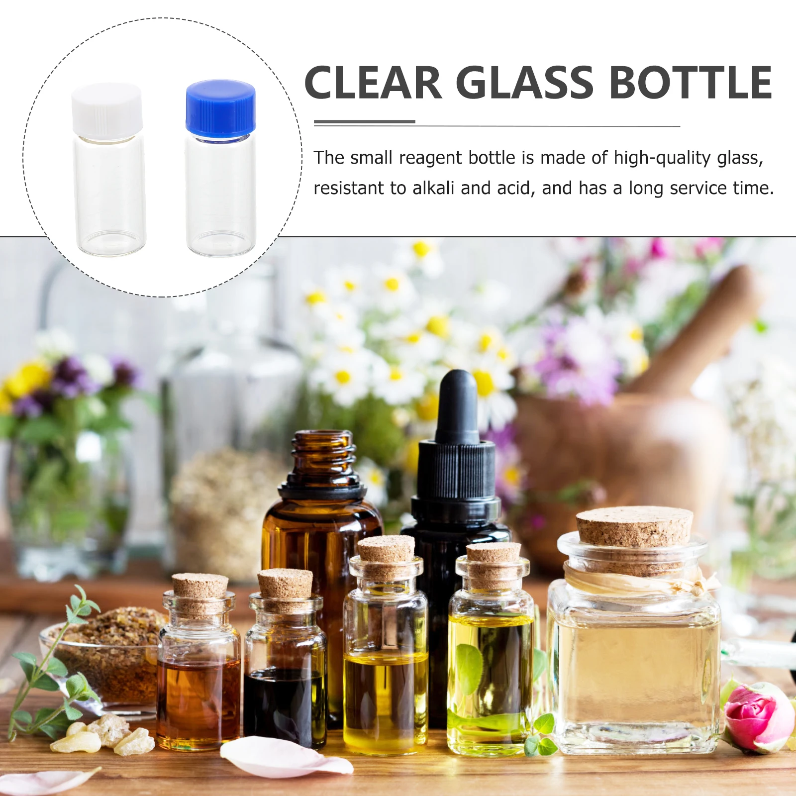 

20Pcs Professional Sample Containers Leakproof Reagent Container 5ml Suitable for Massage Oils Spices Medicines