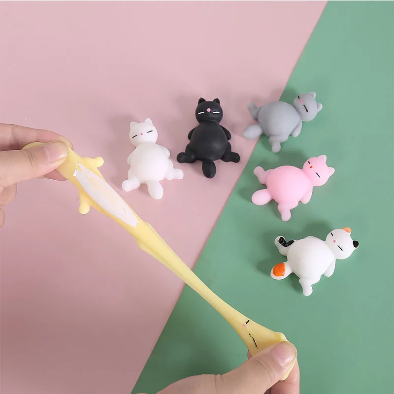 1pcs Cute Anti-Stress Squishy Cat Squeeze Ball Mochi Rising Abracon Soft Sticky Stress Relief Funny Gift Decompression Toy J56