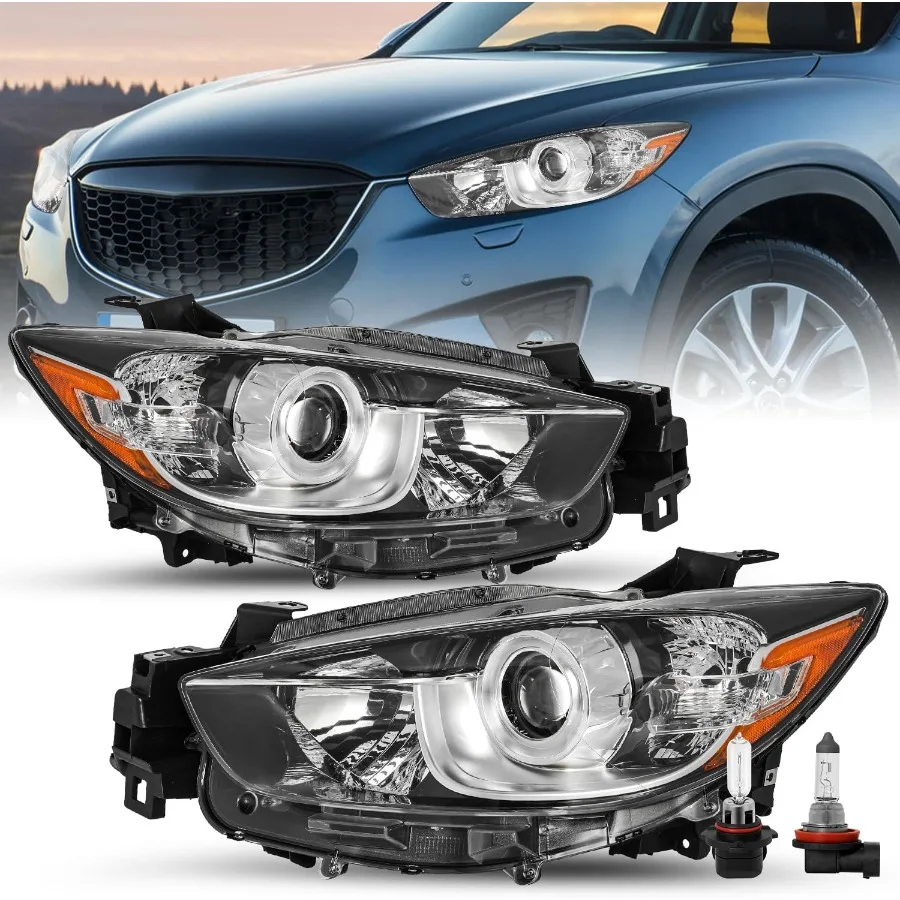 

Фары в сборе подходят для Mazda CX5 2013-2014 2015 2016 с лампочками, замена галогенных фар проектора для пассажиров и D
