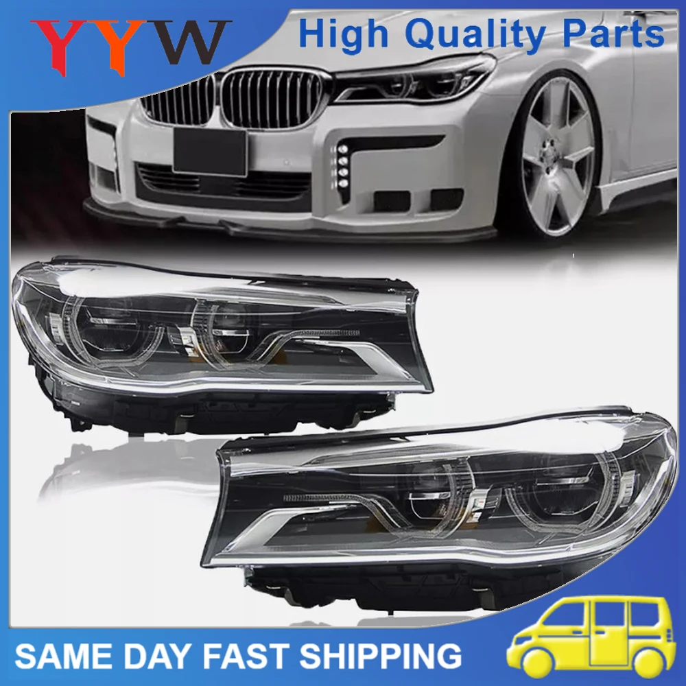 

1 пара высококачественных автомобильных светодиодных передних фар, левая и правая для BMW 7 серии G11 G12 750i 740i 2016-2019, автомобильная фара