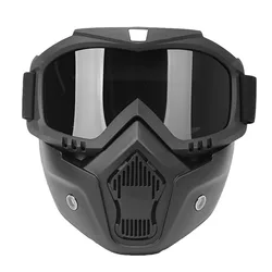 Mortorcycle Face Mask High-definition Goggles with Mouth Filter for Open Face Helmet Motocross Eye Face Protector