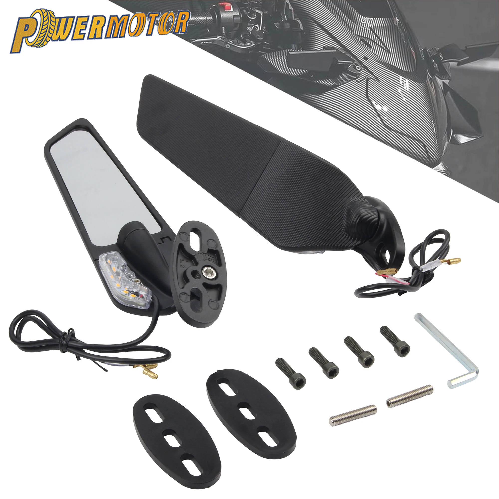 

for Yamaha YZF R1 R6 R25 R3 Motorcycle Mirrors Adjustable Rotating Rearview Wind Swivel Wing Side Mirror Supermoto Modified Part