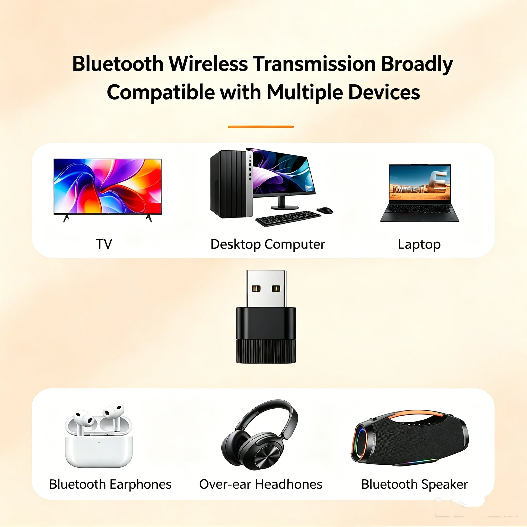 KEBIDUMEI USB Bluetooth 6.0 Adapter Bluetooth 6.0 Dongle Drahtloser Audio-Sender PC Laptop Maus Lautsprecher für Win11/10/8.1 – Detail 2