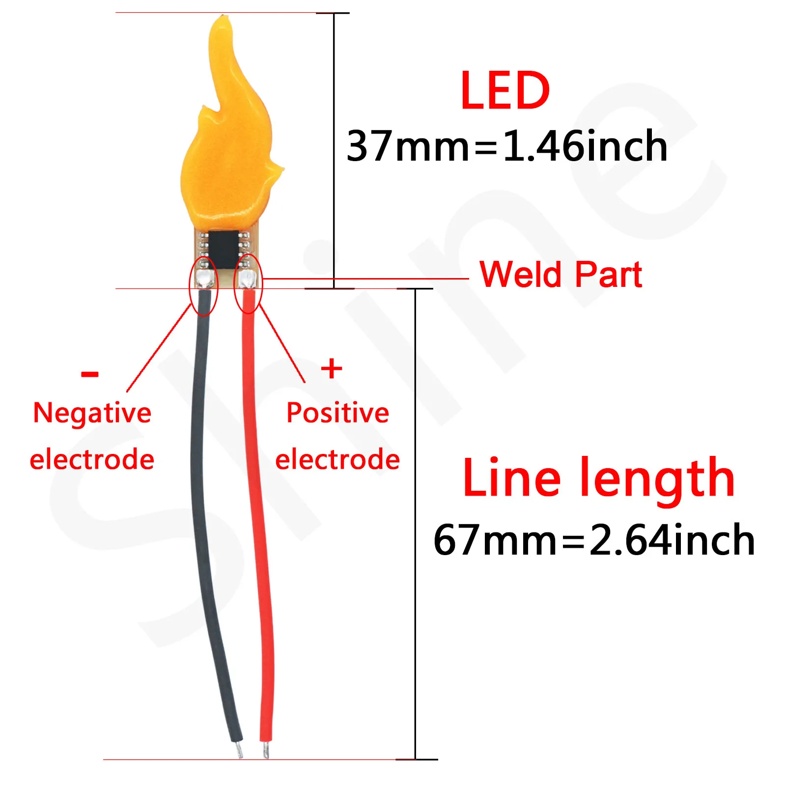 Candele per torcia a pannocchia a LED DC3V filamento a LED con saldatura a fiamma tremolante con accessori per lampadine con decorazione a linea di