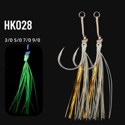 3pcs 3/0 5/0 7/0 9/0 Strong Hook Single Jig Hook Slow Jigging Hooks Fishing Jighook Assis Fishhooks Luminous Squid Octopus