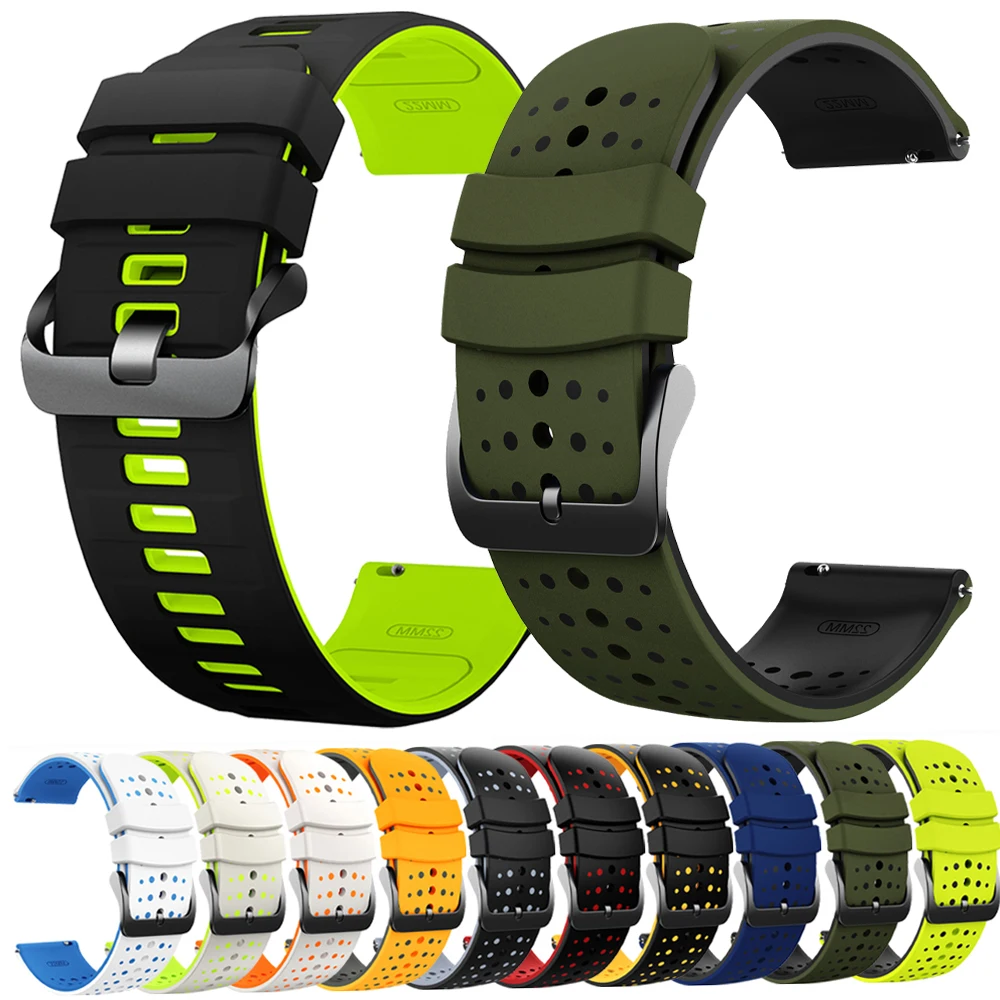 Correa de reloj de silicona de 20-22 mm para Garmin Venu 4 3 2 Sq, Forerunner 570 165 265 255 Music, Vivoactive 6 5 4