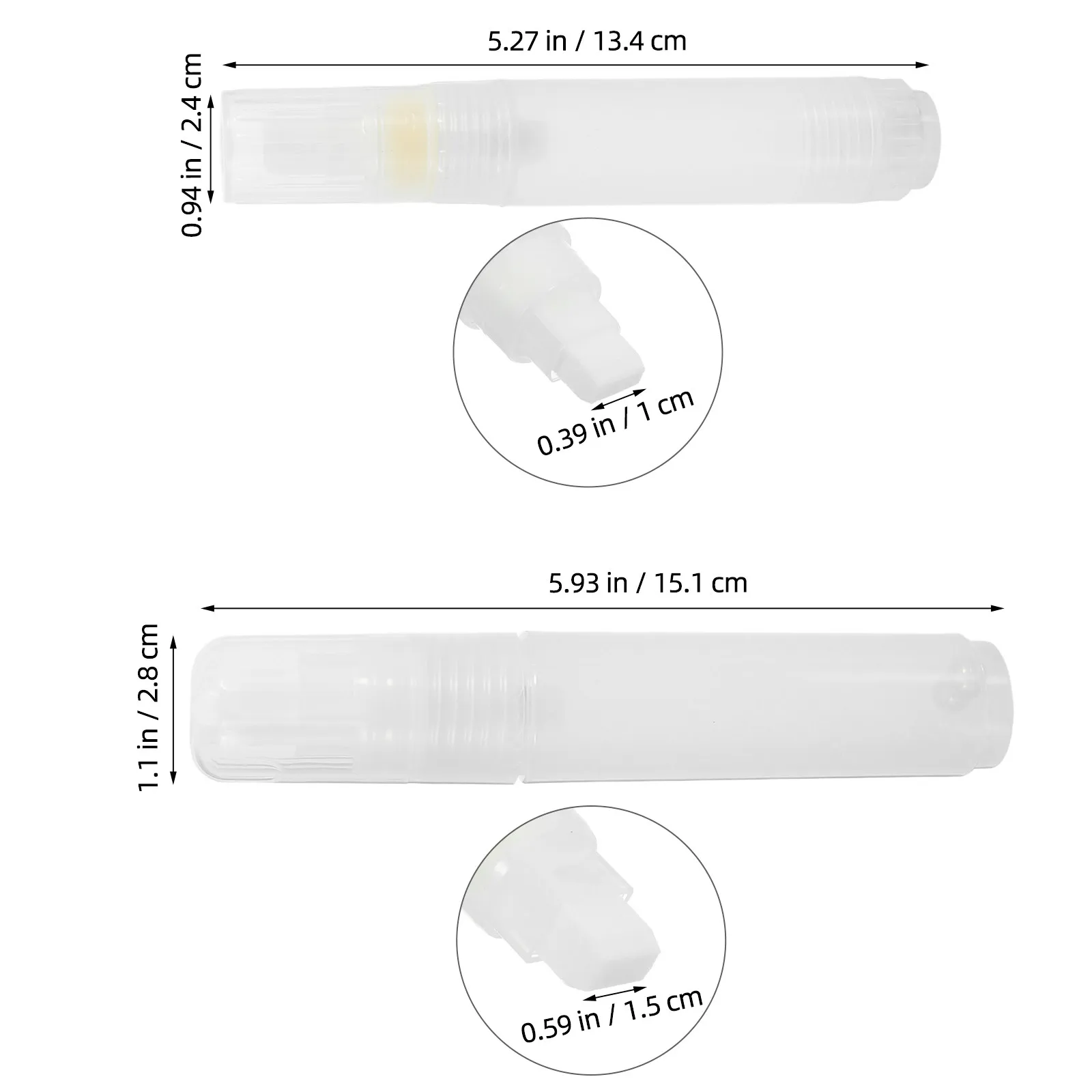 4Pcs Clear Shell Refillable Paint Pen Empty Markers 10Mm 15Mm Flat Nib for Rock Glass Ceramics Graffiti Oil Water Acrylic