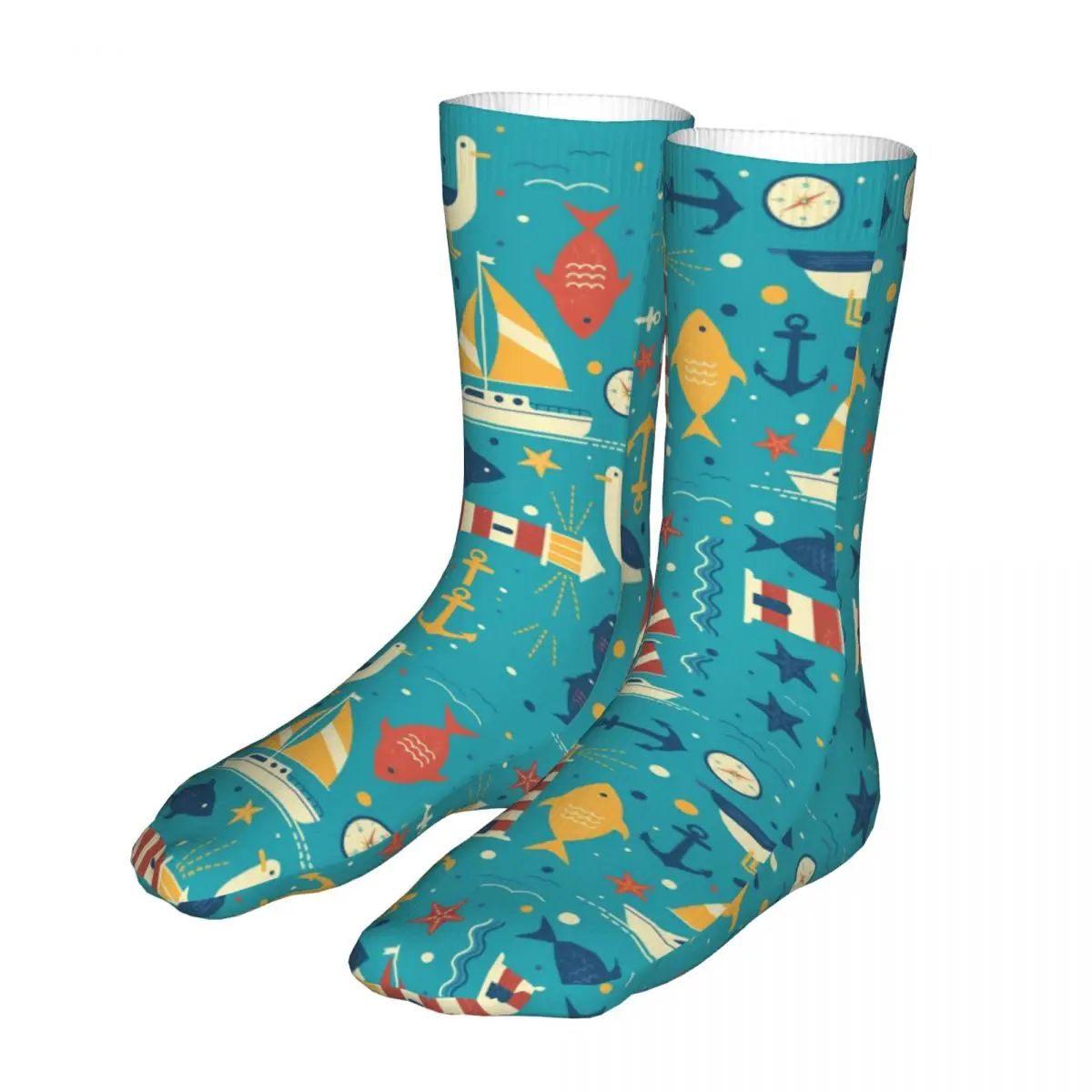 

Fashion Socks Men's Women's Crazy Sea Marine Nautical Socks Skateboard Socks Spring Summer Autumn Winter