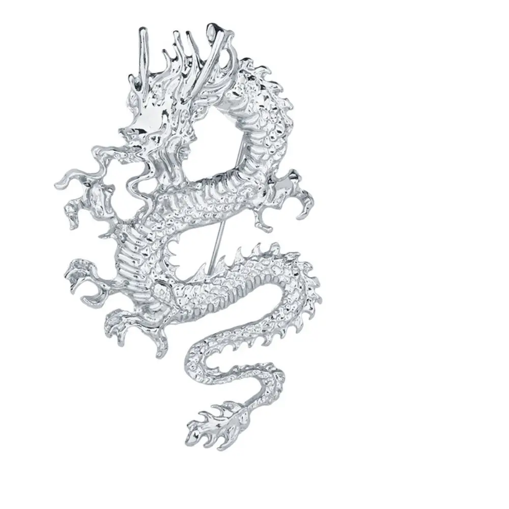 Gifts Flying Dragon Jewelry Alloy Metal Dragon Badge Vintage Men Brooch Suit Coat Collar Pins Legend Animal Lapel Pins