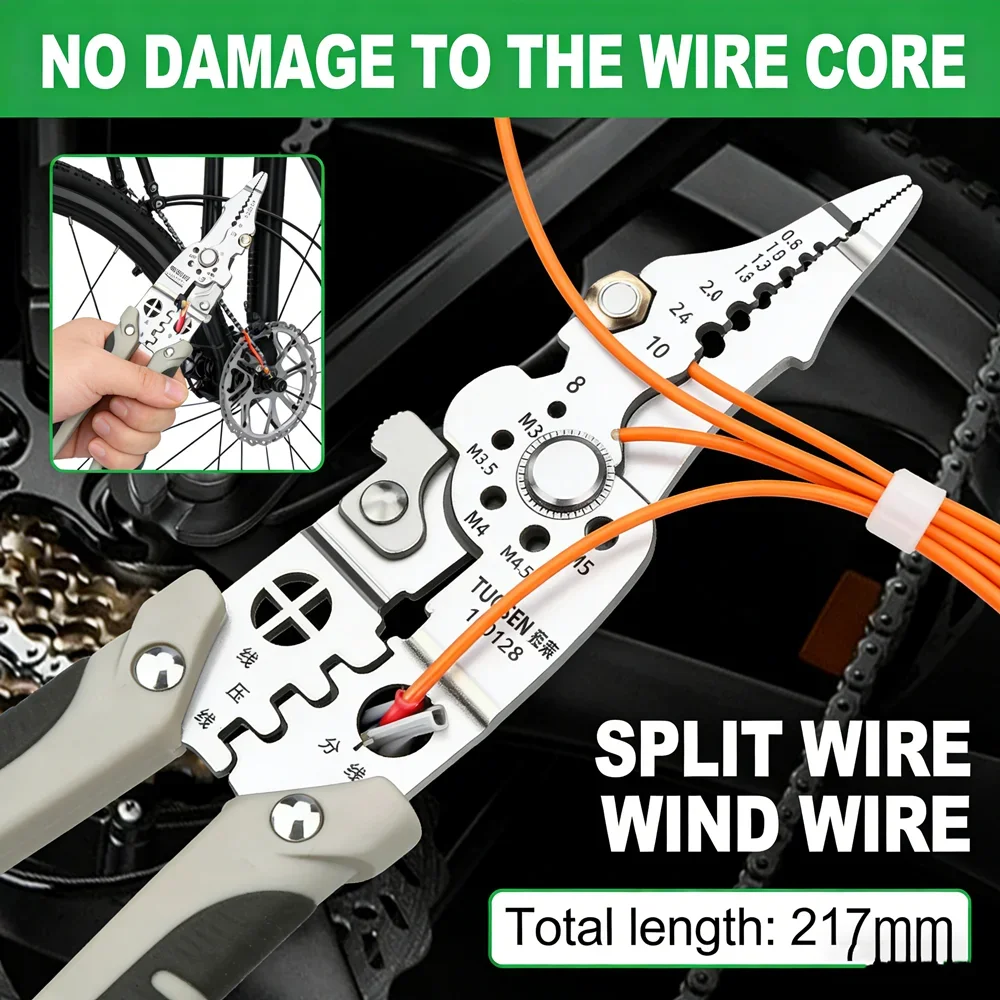 High Speed Cable Sheath Stripper Pliers, with Integrated Wire Cutter & Stripper for Fast & Clean Wire Preparation Work