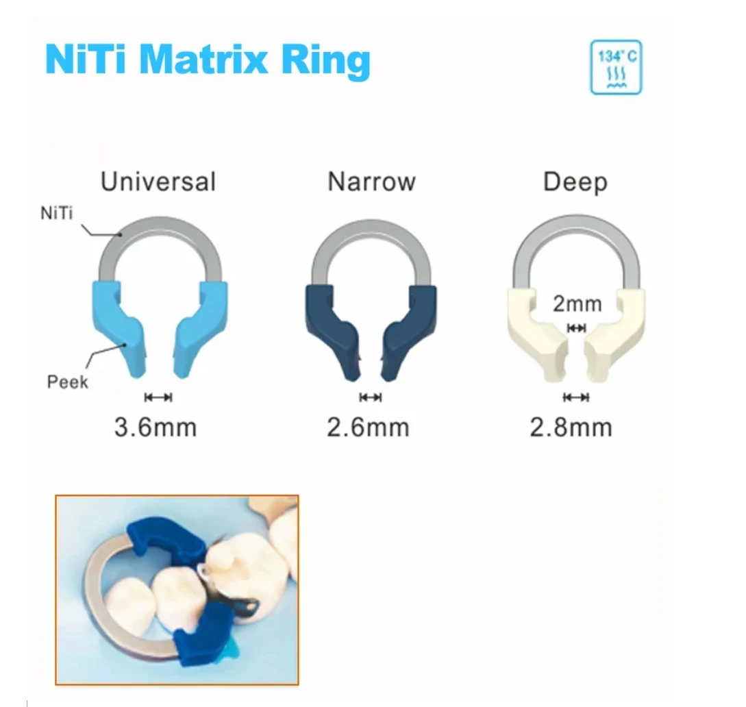 Dental Niti Matrix Bands Ring Sectional Contoured Matrix System Garrison Style Clamp Clip For Tooth Restoration Dentist Tools