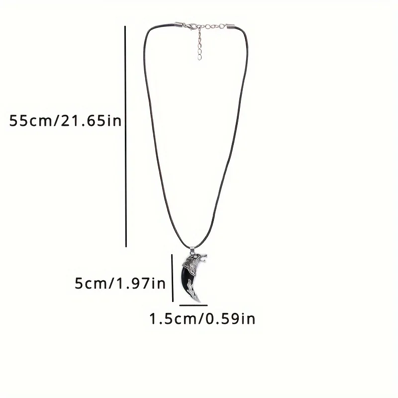 1pc Men's Wolf Tooth Necklace, Cool Pendant Stainless Steel Chain Jewelry, father's day gift