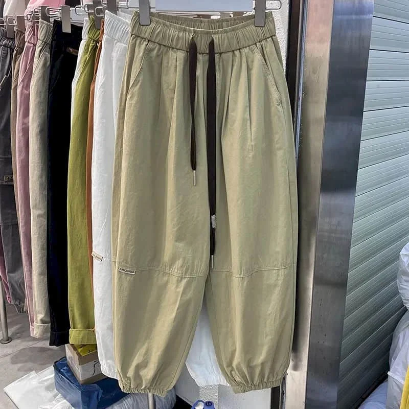 

Брюки-шаровары, повседневные свободные осенние корейские модные спортивные штаны, мешковатые брюки с эластичной резинкой на талии, уличная женская одежда больших размеров