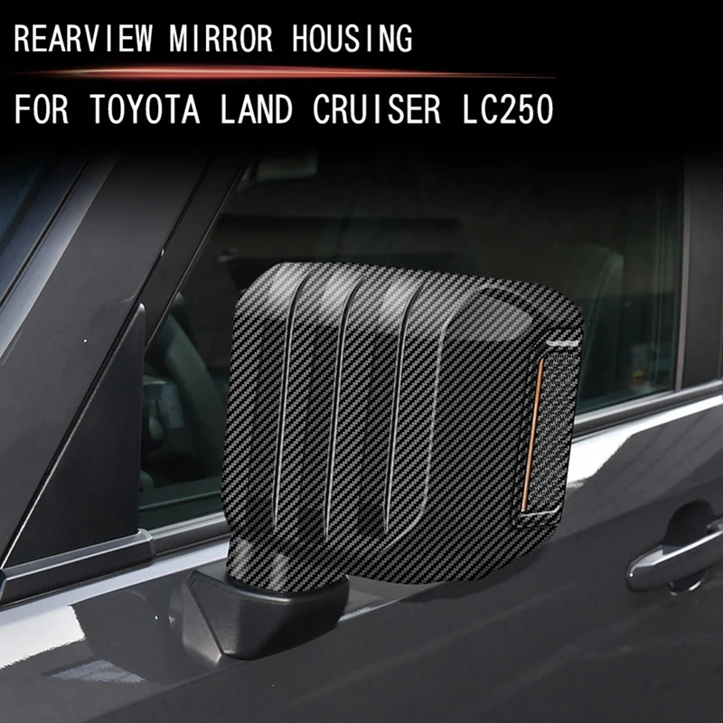 A13F-รถกระจกมองหลังฝาครอบสติกเกอร์TrimสําหรับToyota Prado LC250 2024 กระจกประตูShell