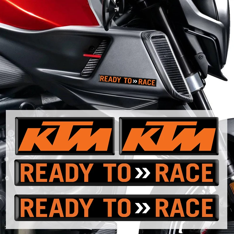 JD-FDSF54165 3D Sticker Logo Motorcycle Decals Tank Pad Helmet Emblem For KTM Exc 250 300 350 450 Duke 200 690 1290 390 Rc 125