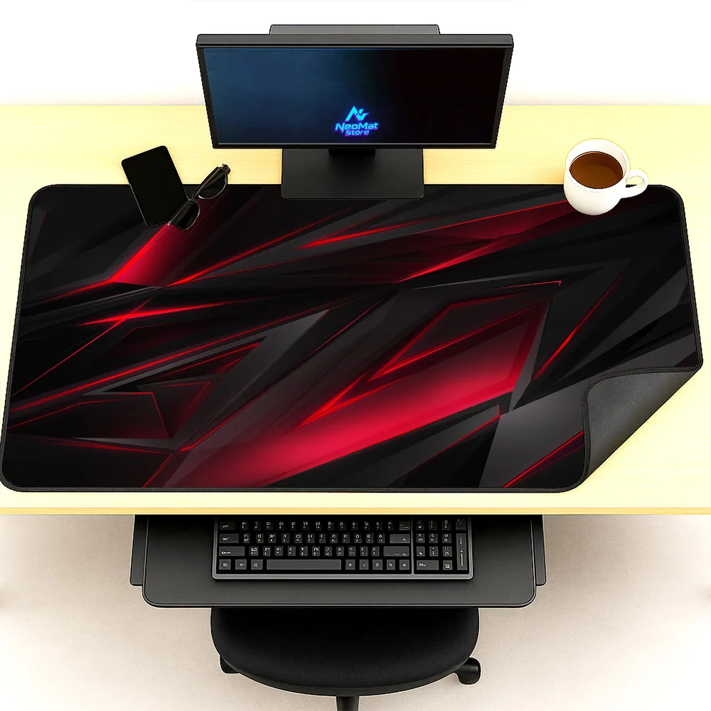 

Xxxl Mouse Pad Gamer Setup Decoration Large Desk 180x60 Desktop Accessories 150 50 Deskmat Very Large 1600x600 Black Red Pads