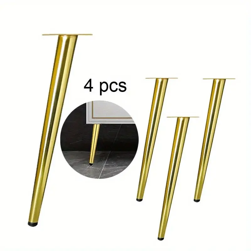 4Pcs Tapered Metal Furniture Leg,Hardware, Light Luxury DIY Replacement Leg for Dinning Desk Sofa Bathroom Vanity Chair