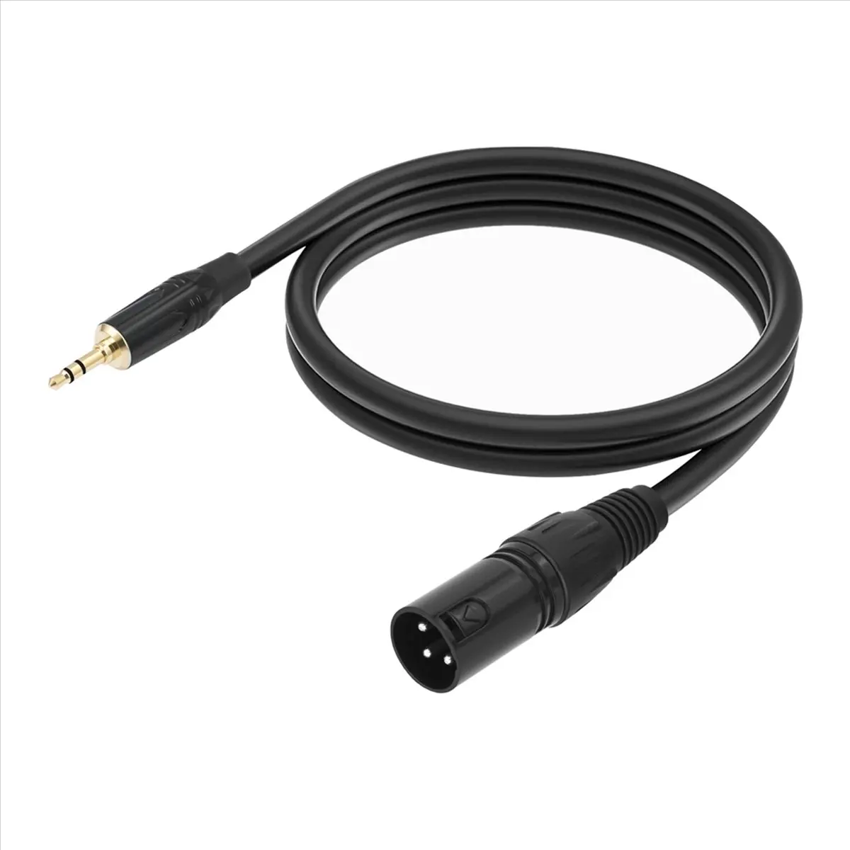 Top 2pcs 3.5mm to XLR Cable Adapter Balanced 1/8 Inch Mini Jack TRS Stereo to 3Pin XLR Male Microphone Audio Cable 100cm