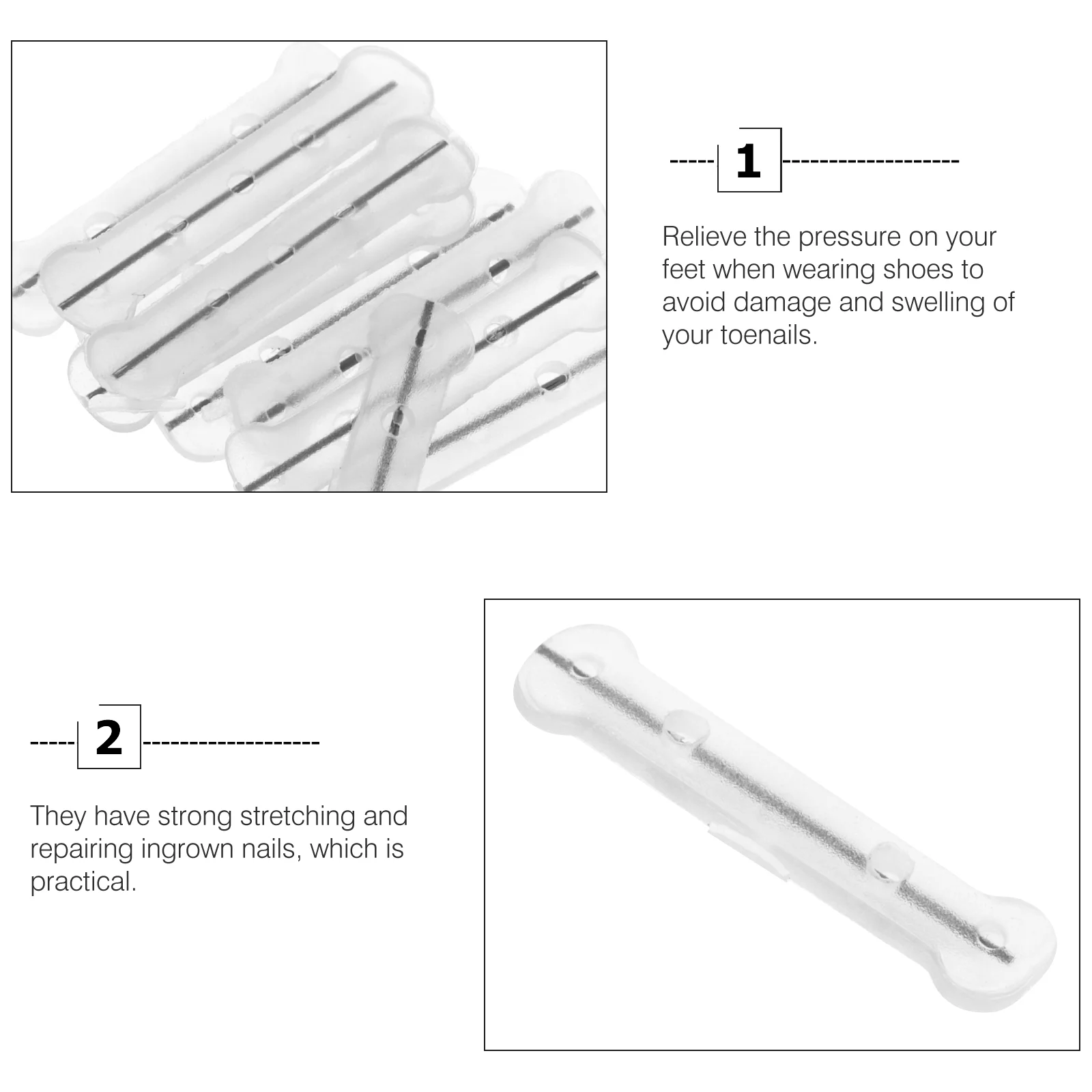 Nail Stickers Wear-resistant Toenail Wire Daily Use Tool Titanium Alloy Compact Corrector Ingrown Silicone Household